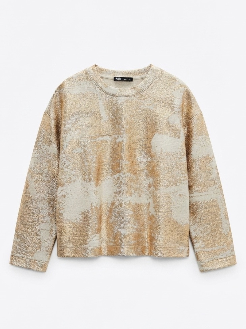 Zara Metallic Cropped Boxy Top